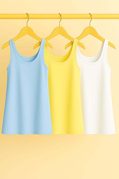 COTENCONCEPT Μπλουζάκι 3 τεμαχίων A-Line Άνετη εφαρμογή Basic Μπλουζάκι με χο...