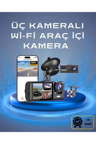 Kanonik Education Cameră de bord Full HD 1080p cu trei camere – cu senzor G ș...