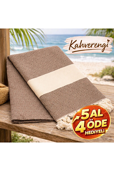 serelya Πετσέτα Παραλίας Πεστεμάλ 100% Βαμβακερή με Διαμαντένιο Σχέδιο Τουρκι...