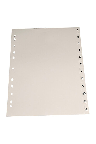 Noki Index din plastic A4 numerotat 1-12 gri