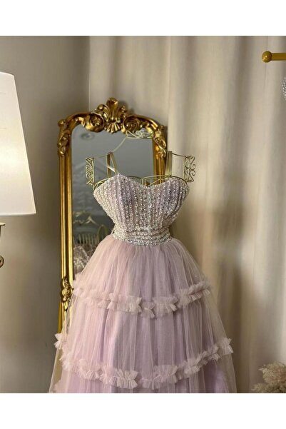 vanus fashion فستان سهره ميدي 4831