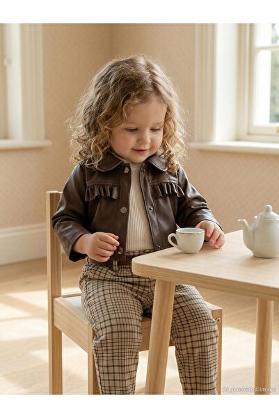 Civil Baby Leather Roba Ruffle Set 6-18 Months - Brown 18-24 Months
