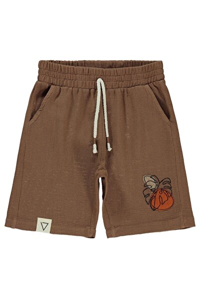 Civil Boys Σορτς με σχέδιο φύλλων για 6-9 ετών - Καφέ