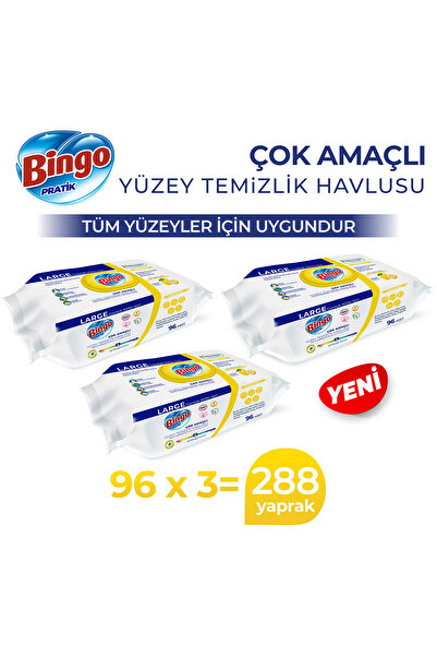 Bingo Yüzey Temizlik Havlusu Large Limon 96x3 (288 YAPRAK)
