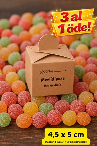 Emtory Home Kare Kutu | Kahverengi Lokum Kutusu - Mevlidimize Hoşgeldiniz - Ş...