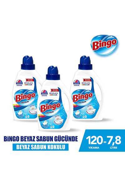 Bingo Sıvı Çamaşır Deterjanı Beyaz Sabun 2600 ml 3lü