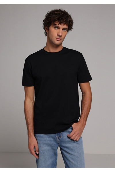 Colin's Регулярна посадка з круглим вирізом, однотонна чоловіча чорна футболк...
