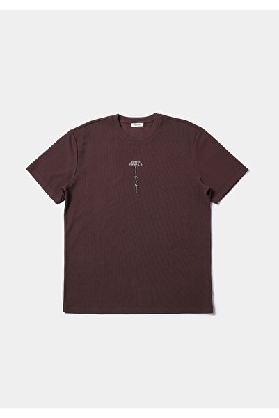 Colin's Tricou maro cu mânecă scurtă pentru bărbați, cu gât rotund, jacquard