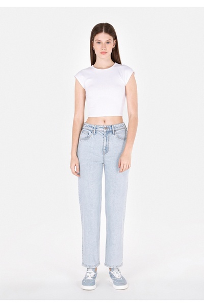 Colin's Прави крой, висока талия, прав крак, дамски индиго дънки