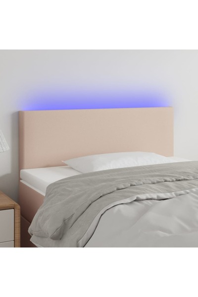 Concept Tăblie de pat cu LED cappuccino 100x5x78/88 cm piele ecologică