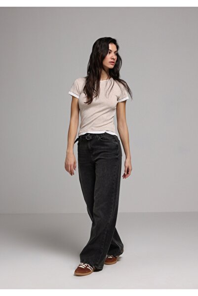 Colin's بنطلون جينز أسود للنساء ذو ​​قصة عادية