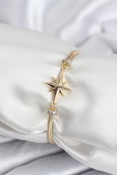 Skygo سوار نسائي من سلسلة VIP النحاسية باللون الذهبي طراز نجمة القطب - TJ-BB7937