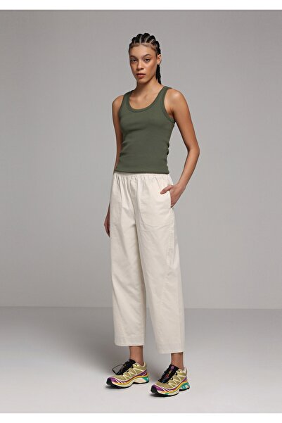 Colin's Дамски панталон в екрю цвят, стандартна кройка с висока талия и широк...