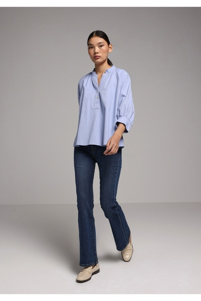 Colin's بنطلون جينز نسائي بقصة عادية من الدنيم الأزرق المتوسط