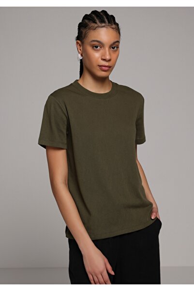 Colin's Regular Fit Round Neck Plain Women's Green Short Sleeve T-Shirt