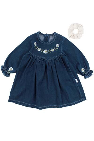 bebegen Κοριτσίστικο φόρεμα τζιν Laci Papatya Με κέντημα Με αγκράφα