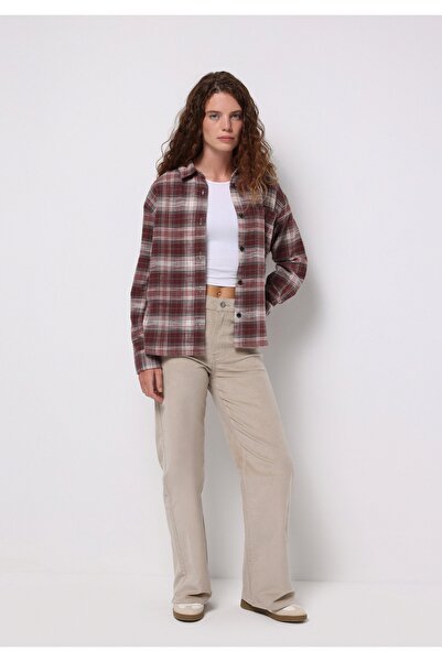 Colin's Berry Fit Yüksel Широкі штани з високою талією для жінок, бежеві