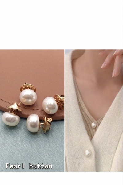 Vira Rise 3 Adet Beyaz İnci Görünmez Gizli Çok Amaçlı Düğmeler Fular-Çanta-Ay...