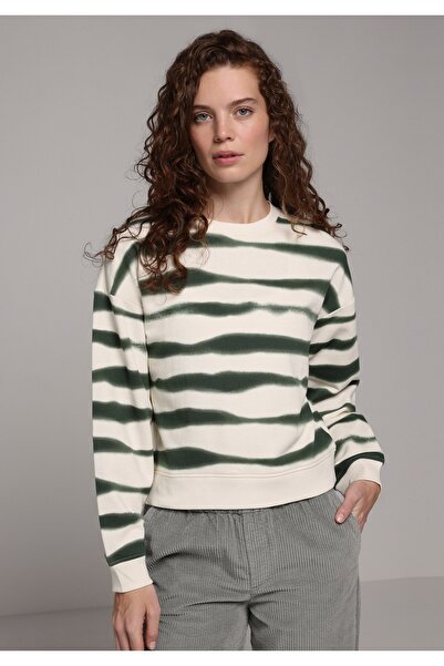 Colin's Дамска зелена блуза с кръгла яка и батик, с редовна кройка