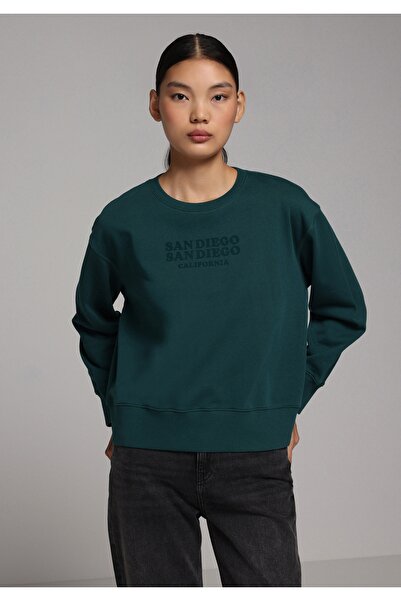 Colin's Γυναικείο πράσινο φούτερ με στάμπα με στρογγυλή λαιμόκοψη