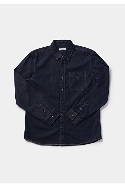 Colin's Regular Fit Classic Collar Plain Men's Dark Indigo D Denim Long Sleev...