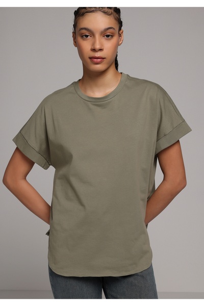 Colin's Regular Fit Round Neck Plain Women's Green Short Sleeve T-Shirt