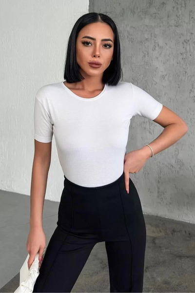 Kanonik Education مريحة وأنيقة قصيرة الأكمام طاقم الرقبة ليكرا فسكوزي بتمشيط ...