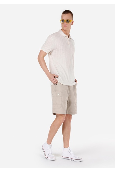 Colin's Comfort Fit Orta Bel Düz Erkek Bej Şort
