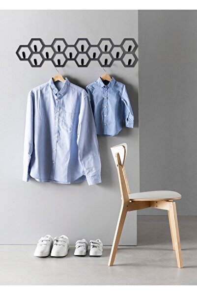 MİLANO HOME Petek Desenli Dekoratif Askılık Geometrik Metal Duvar Askılığı Mo...