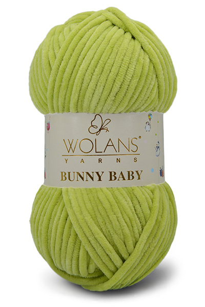 WOLANS 446 Pistachio Green Soft Velvet - Baby Bunny νήμα πλεξίματος, μαλακό ν...
