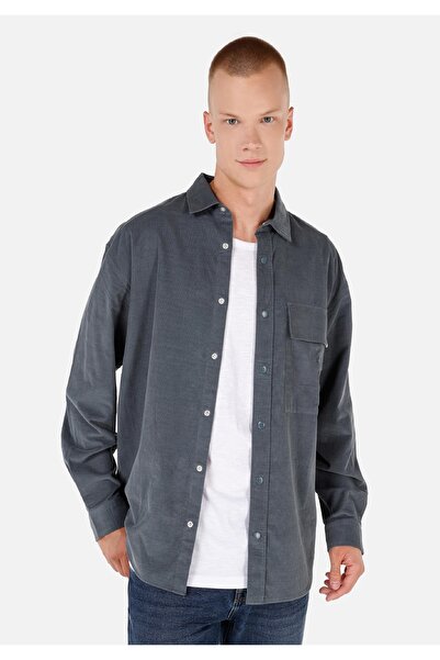 Colin's Comfort Fit Shirt Neck Düz Erkek Yeşil Uzun Kol Gömlek