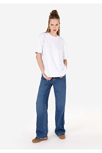 Colin's 970 بيري بنطال جينز أزرق عالي الخصر وواسع الساق للنساء