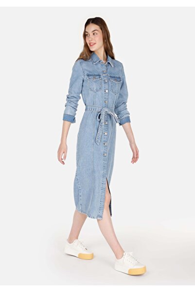 Colin's Слим фит дамска рокля с дълъг ръкав