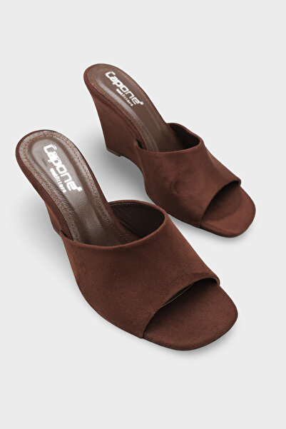 Capone Outfitters Maurene Genuine Leather Lined Feta Wedge Heeled Women's Sli...