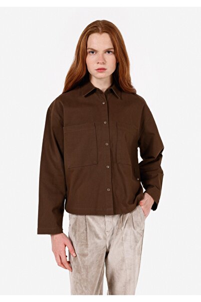 Colin's Γυναικείο πουκάμισο με μακρυμάνικο καφέ πουκάμισο με χαλαρή εφαρμογή
