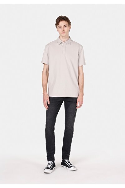 Colin's slim fit Pantaloni negri pentru bărbați cu fermoar denim Jean