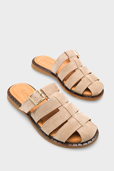 Capone Outfitters Missy Genuine Suede Gladiator Flat Heeled Women's Sabo Slip...