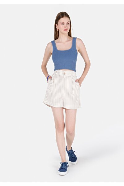 Colin's Regular Fit Висока талия с ленти Женски бежови шорти