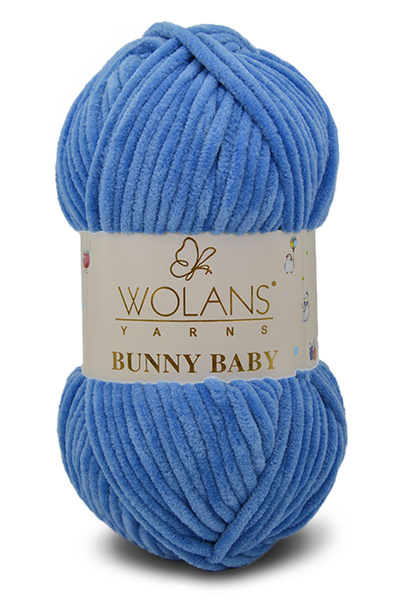 WOLANS 435 Γαλάζιο Μαλακό Βελούδο - Baby Bunny Κλωστή Πλεξίματος, Μαλακή Κλωσ...