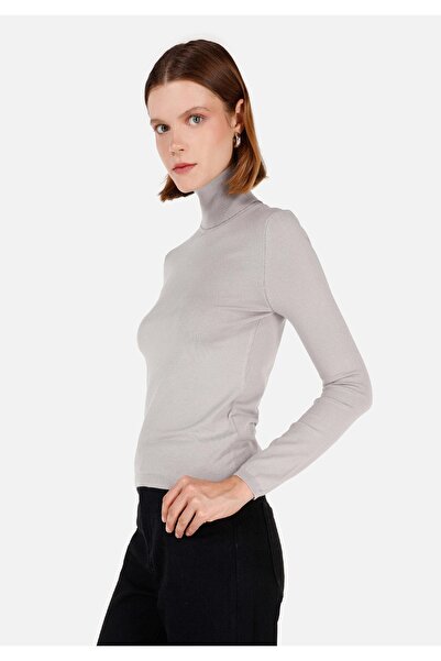 Colin's Слим фит пуловер с рибена яка за жени, сив