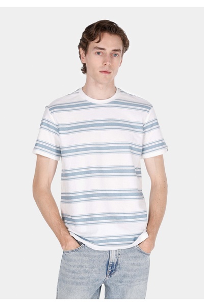 Colin's Мъжка тениска с къс ръкав, с обикновена кройка, с кръгла яка и жакард...