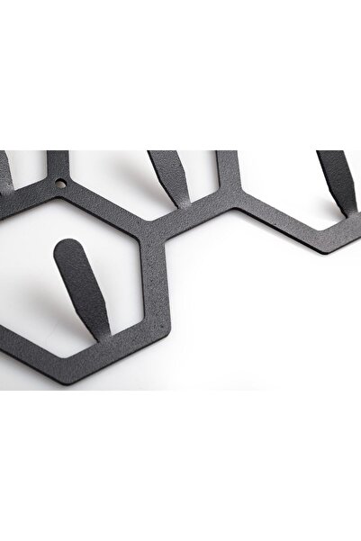MİLANO HOME Petek Desenli Dekoratif Askılık Geometrik Metal Duvar Askılığı Modern Metal Askılık