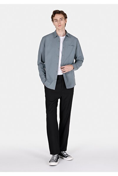 Colin's Regular Fit Shirt Neck Düz Erkek Yeşil Uzun Kol Gömlek