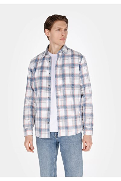 Colin's Regular Fit Pamuklu Shirt Neck Ekoseli Erkek Çok Renkli Uzun Kol Gömlek