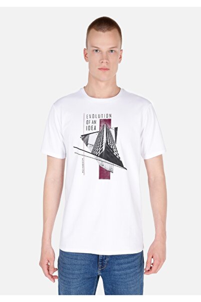 Colin's Регулярний крій, круглий виріз, чоловічий білий футболка з короткими ...