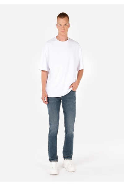 Colin's بنطلون جينز أسود للرجال بقصة مستقيمة