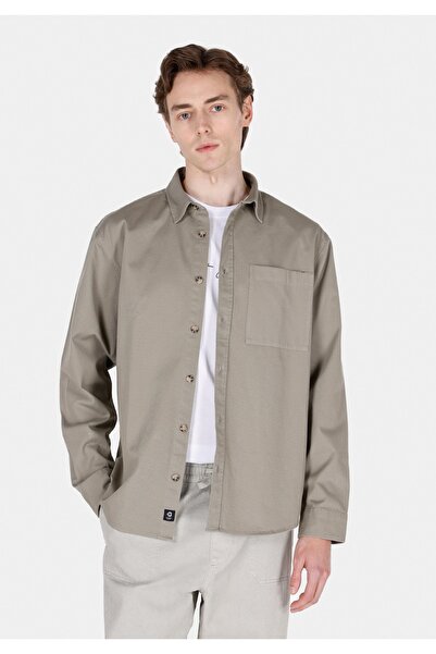 Colin's Comfort Fit Shirt Neck Düz Erkek Yeşil Uzun Kol Gömlek