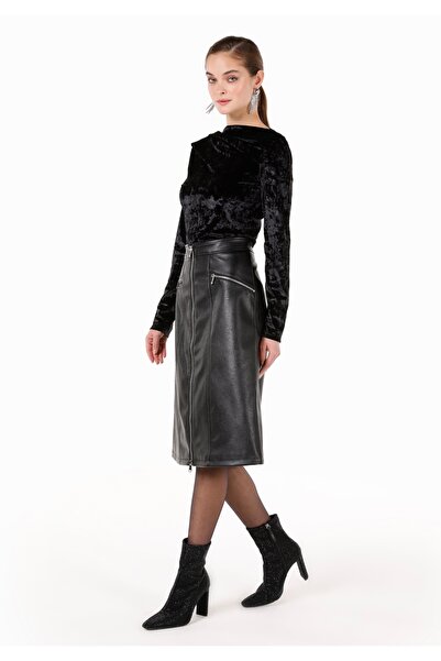 Colin's Мъжка черна пола Midi