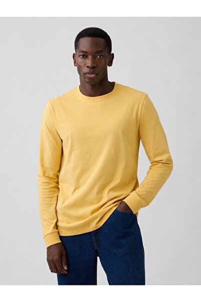 GAP Erkek Sarı Everyday Soft Bisiklet Yaka T-Shirt
