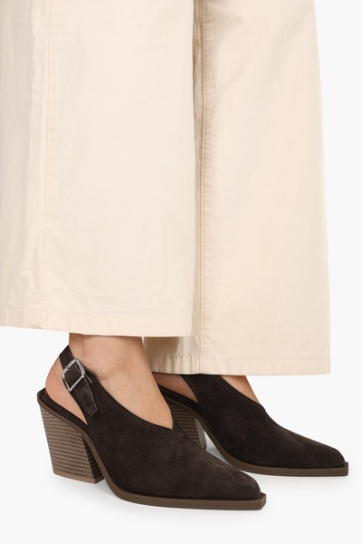 Shoeberry Γυναικεία Solira Brown Γνήσια Σουέτ Δερμάτινο Western Παπούτσι με τ...